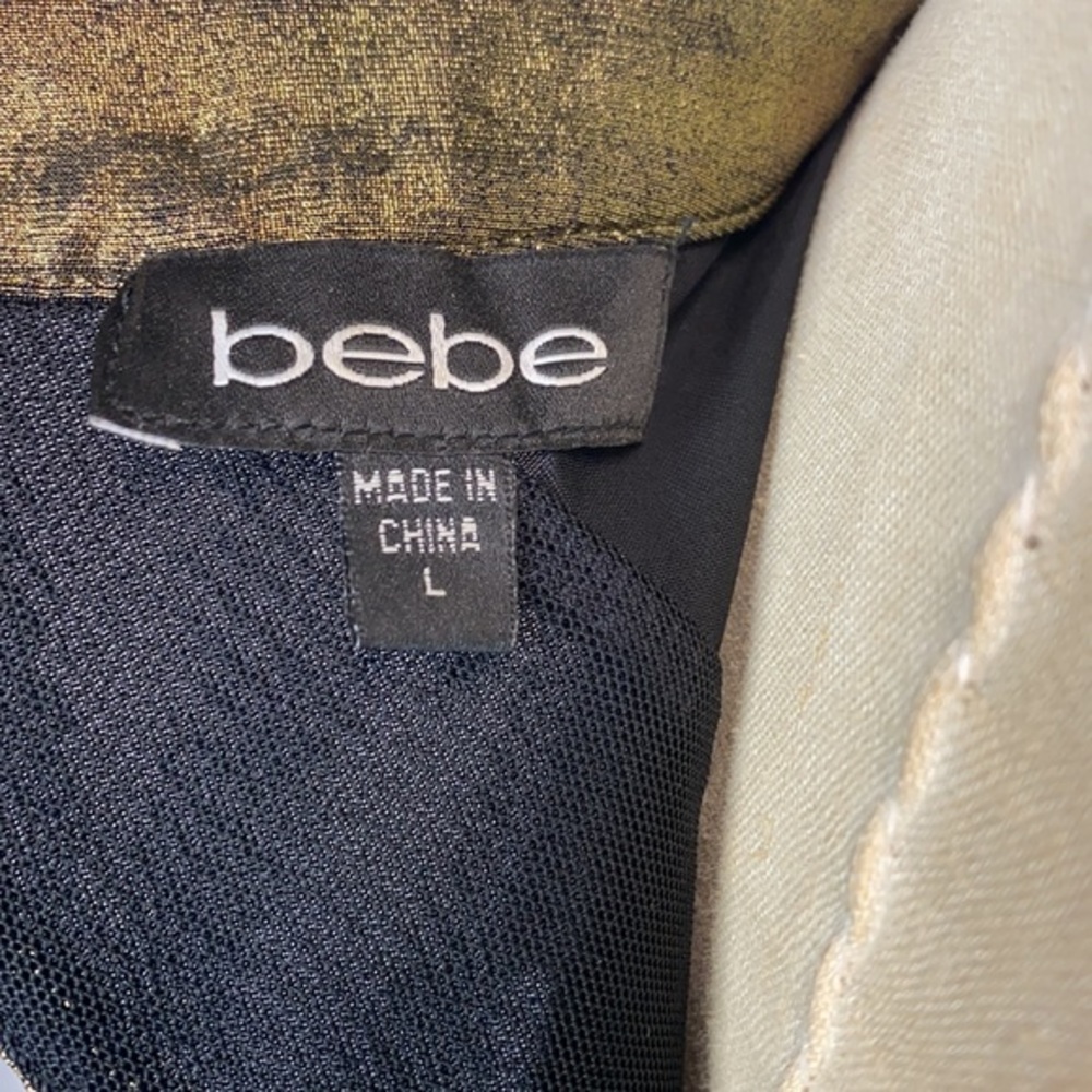 BEBE URBAN JUNGLE FOIL DRESS SIZE L - Picture 8 of 11